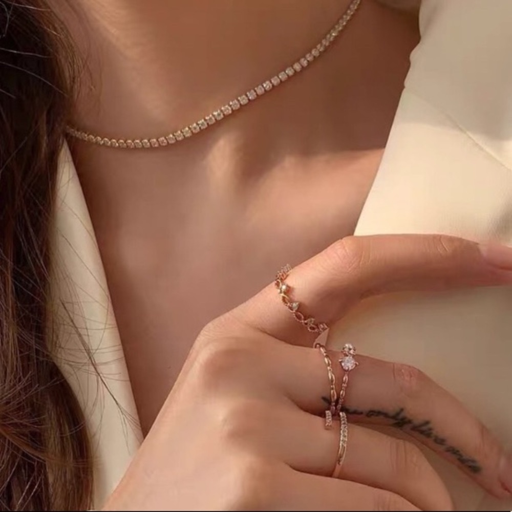 18K gold plated tennis choker - Picture 3 of 4